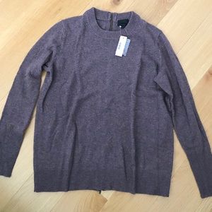J crew Italian cashmere back zip sweater